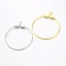 Rack Plating Brass Ring Pendants, Hoop Earring Findings, Mixed Color, 21 Gauge, 30x25mm, Hole: 1mm, Pin: 0.7mm(21 Gauge)