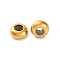 Ion Plating(IP) 202 Stainless Steel Beads, with Rubber Inside, Slider Beads, Rondelle, Golden, 8x4mm, Hole: 2.5mm