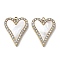 PVD Vacuum Plating 304 Stainless Steel Pave Shell Pendants, Heart Charms with Crystal Rhinestone, Real 18K Gold Plated, 20.5x16x2.5mm, Hole: 1.5mm