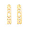 201 Stainless Steel Pendants, Laser Cut, Rectangle with Heart & Moon, Real 18K Gold Plated, 40x8x1mm, Hole: 1.5mm