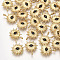 Brass Charms, Cadmium Free & Nickel Free & Lead Free, with Cubic Zirconia, Eye, Real 18K Gold Plated, Black, 14x12x2mm, Hole: 1mm