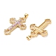 Латунные микропаве прозрачные подвески с фианитом KK-S048-10G-2
