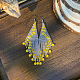 Серьги-кисточки из стеклянных бусин в стиле бохо DX7954-1