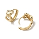 Серьги-кольца из латуни с микропаве из кубического циркония EJEW-L271-05KCG-02-2