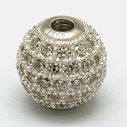 Круглые 925 серебро бусы STER-O021-01S-6mm