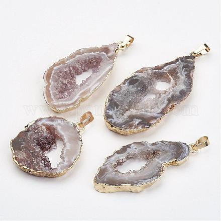 Натуральный Geode Агат подвески G-G950-02G-1