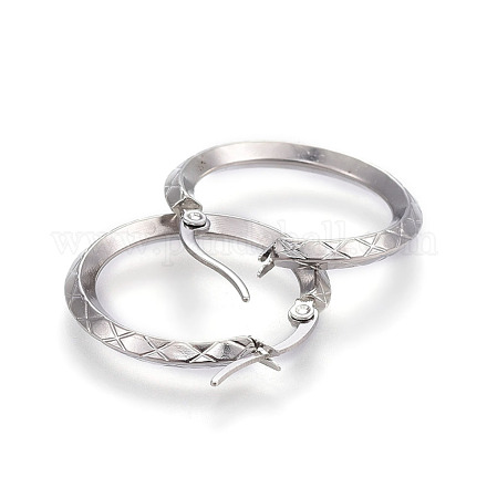 Серьги-кольца из нержавеющей стали 304 EJEW-L215-38P-1