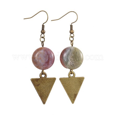 Серьги из натурального индийского агата EJEW-JE02973-01-1