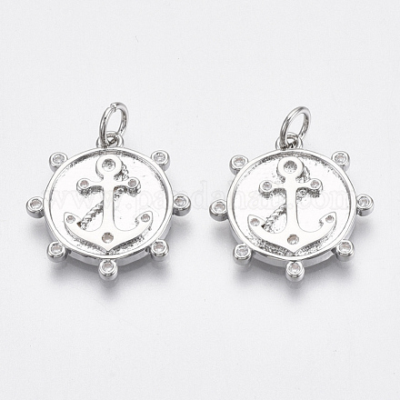 Латунные микропаве прозрачные подвески с фианитом KK-S356-020P-NF-1