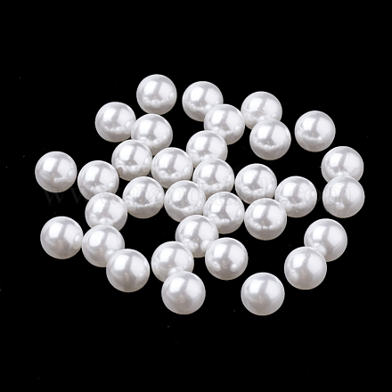 Бусины из экологически чистого пластика с имитацией жемчуга MACR-S277-4mm-D-1