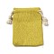 Rectangle Cloth Packing Pouches, Drawstring Bags, Yellow, 8.6x7x0.5cm