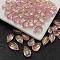 Handmade Lampwork Charms, with Gold Foil, Teardrop, Flamingo, 14x8x5mm, Hole: 0.9~1.2mm