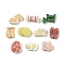 Opaque Resin Cabochons, Mixed Shapes, Imitation Hot Pot Ingredients, Mixed Color, 8.5~13x10~16.5x5.5~7.5mm