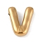 Ion Plating(IP) 304 Stainless Steel Pendants, Real 18K Gold Plated, Letter V, 18x15x4.5mm, Hole: 2mm