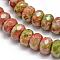 Faceted Natural Unakite Rondelle Beads Strands, 8x5mm, Hole: 1mm, about 71pcs/strand, 14.5~15 inch
