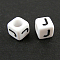 Letter Acrylic European Beads, Horizontal Hole, Cube, Letter.J, 10x10x10mm, Hole: 3.5~4mm, about 59pcs/50g
