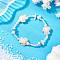 Synthetic Turquoise & Magnesite Beads Stretch Bracelets, Sea Turtule, with Glass Seed Beads, Floral White, Inner Diameter: 2 inch(5cm)