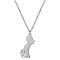 Mother's Day Stainless Steel Mother Child Silhouette Ppregnant Pendant Necklaces for Women, Silver, 17.72 inch(45cm)