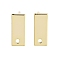 Brass Stud Earrings Findings, Rectangle, Real 18K Gold Plated, 12x5mm, Hole: 1.2mm, Pin: 12x0.8mm