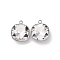 304 Stainless Steel Rhinestone Pendants, Square Charms, Stainless Steel Color, Crystal, 16x13x6mm, Hole: 1.6mm