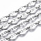 Tarnish Resistant 304 Stainless Steel Mariner Link Chains, with Spool, Unwelded, Nickel Free, Stainless Steel Color, 13.5x8x1.5mm, 6.5x4.5x2mm, about 32.81 Feet(10m)/roll