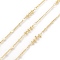 Brass Ball Beaded Link Chains, Unwelded, with Spool, Real 18K Gold Plated, 2x1.2x0.4mm, 20x4x4mm