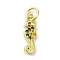 Real 18K Gold Plated Brass Pave Cubic Zirconia Pendants, Cadmium Free & Nickel Free & Lead Free, with Jump Rings, Sea Horse, Colorful, 14x4x2mm, Hole: 3mm