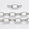 Tarnish Resistant 304 Stainless Steel Cable Chains, with Spool, Unwelded, Flat Oval, Stainless Steel Color, Link: 16x9x2.5mm, about 32.8 Feet(10m)/roll