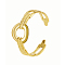 Ring Shape Stainless Steel Open Cuff Rings for Women, Golden, Inner Diameter: 20mm