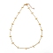 Brass Twisted Chain Curb Chain Necklaces, with Rectangle Beads and 304 Stainless Steel Lobster Claw Clasps, Golden, 17.99 inch(45.7m)