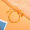 Cross Nylon Cord Braided Bead Bracelets, Rosary Cord Bracelets for Couple Friends, Dark Orange, 6-1/4~11-3/4 inch(16~30cm)