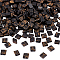 PH PandaHall 240pcs Black Tila Beads, 2 Hole Seed Beads 5x5mm Flat Square Craft Beads Antique Japanese Glass Loose Spacer Beads for Stackable Jewelry Friendship Bracelet DIY Crafts Making