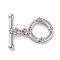 Brass Toggle Clasps, Cadmium Free & Nickel Free & Lead Free, Long-Lasting Plated, Ring, Platinum, ring: 15.5x12.5x2.5mm, Hole: 1.6mm, bar: 5x18x2.5mm, hole: 1.6mm