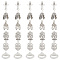 96Pcs 16 Style Alloy Pendant, Mixed Shapes, Antique Silver, 16~24.5x12.6~20x1.8~3mm, Hole: 1.6~2.3mm, 16pcs/style
