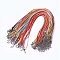 Waxed Cord Necklace Making, with Zinc Alloy Lobster Clasps, Platinum, Mixed Color, 17.8 inch~18 inch(45.5~46cm), 2mm