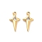 Brass Micro Pave Cubic Zirconia Pendants, Cross Charms, Real 18K Gold Plated, 17.5x9.5x2.5mm, Hole: 1.2mm