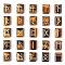 Rectangle Natural Tiger Eye Rune Stones, Healing Stones for Chakras Balancing, Crystal Therapy, Meditation, Reiki, Divination, 20x15mm, 25pcs/set.
