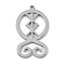Non-Tarnish 304 Stainless Steel Pendants, Laser Cut, Viking Troll Cross Charm, Stainless Steel Color, 33x20x1mm, Hole: 1mm