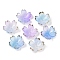 Acrylic Bead Caps, 5-Petal Flower, Lilac, 17.5x18x5mm, Hole: 1.2mm