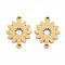 201 Stainless Steel Link Connectors, Textured, Laser Cut, Flower, Golden, 19.5x15x1mm, Hole: 1.6mm