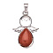 Natural Red Jasper Pendants, Angle, 20mm
