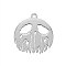 Tarnish Resistant 201 Stainless Steel Pendants, Stainless Steel Color, 20x20x1.1mm, Hole: 1.5mm