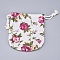 Burlap Pouches Gift Storage Bags, Candy Treat Party Packing Bags, with Polyester Drawstring Cord, Flower Pattern, 11.5x11cm