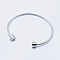 Tarnish Resistant Eco-Friendly 316 Surgical Stainless Steel Cuff Bangle Making, with Removable Column Beads, Long-Lasting Plated, Stainless Steel Color, 2-1/2 inch(63mm)