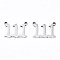 Non-Tarnish 201 Stainless Steel Pendant Links, Laser Cut, Stainless Steel Color, Num.1, 12x15.5x1mm, Hole: 1.4mm
