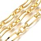 Rectangle Brass Link Chains, Long-Lasting, Lead Free & Cadmium Free, Unwelded, with Spool, Real 18K Gold Plated, 18x6.5x1.5mm