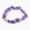 Natural & Synthetic Gemstone Beads Stretch Bracelets, with Brass Micro Pave Cubic Zirconia Beads, Chip and Cross, Platinum, 2-1/8 inch(5.3cm)~2-1/8 inch(5.5cm)