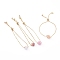 Adjustable Brass Slider Bracelets, Bolo Bracelets, with Cubic Zirconia Woven Beads, Golden, Mixed Color, Inner Diameter: 1/4~3-1/8 inch(0.5~8cm)
