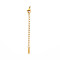 304 Stainless Steel Chain Extender, Cadmium Free & Nickel Free & Lead Free, with Clasps and Tiny Teardrop Charm, Golden, 50mm, Hole: 2.5mm
