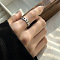 DIY fashionable stainless steel ring with non fading color, female niche high-end light luxury tagram style